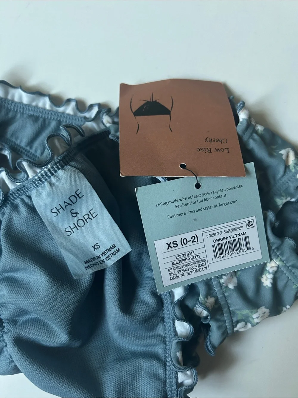 NWT Shade & Shore Ruffle Cheeky Bikini Bottom XS